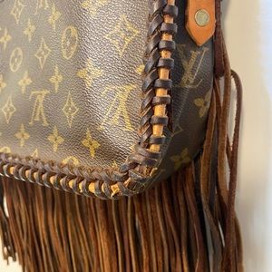 Upcycled vintage boho crossbody Louis Vuitton